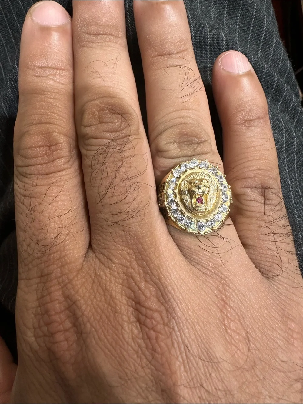 Lion Head 10KT Gold Men's Ring in Gold